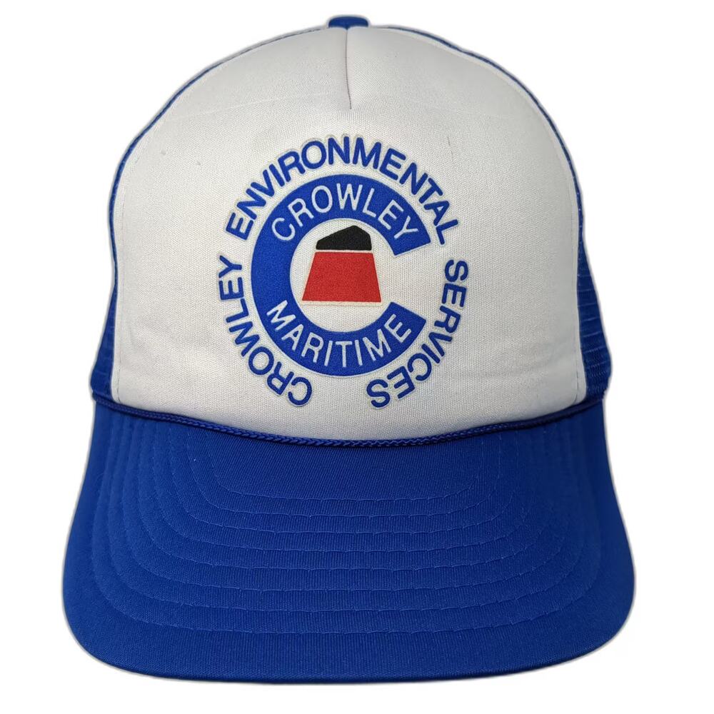 Winner Crowley Maritime Environmental Trucker Hat Blue White OS Snapback Mesh